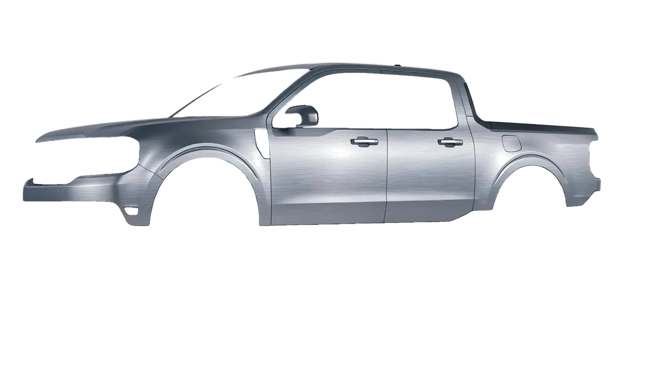 Ford Maverick 2025 wrapped in Brushed Aluminum (Avery Dennison SW900-812-X), front three-quarter view
