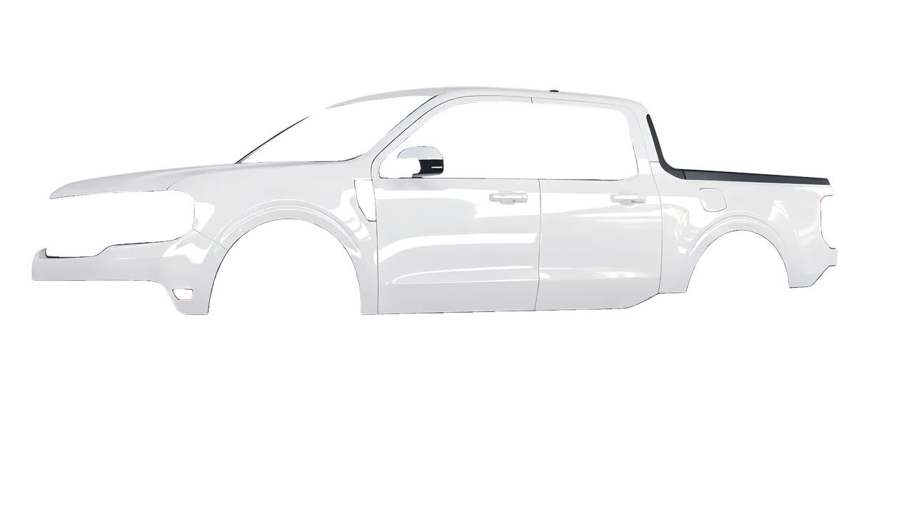 Ford Maverick 2025 wrapped in Gloss White (3M G10), front three-quarter view