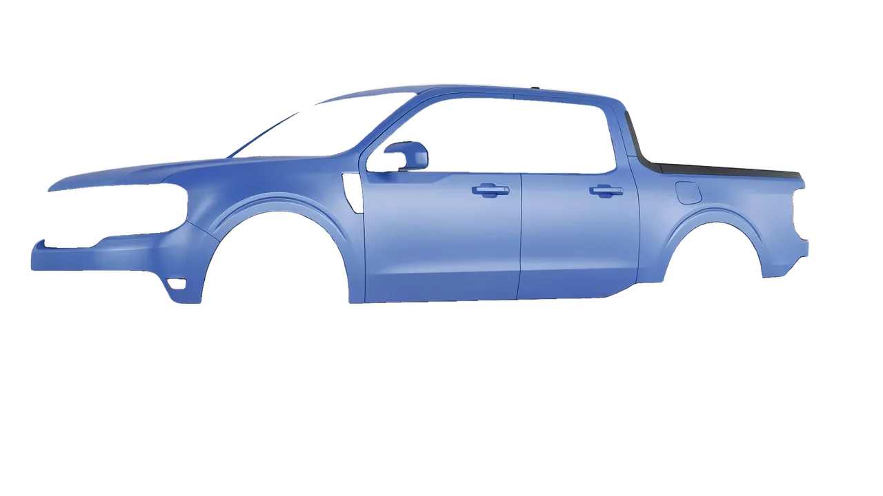 Ford Maverick 2025 wrapped in Dreamline Blue (Avery Dennison SW900-616-O), front three-quarter view