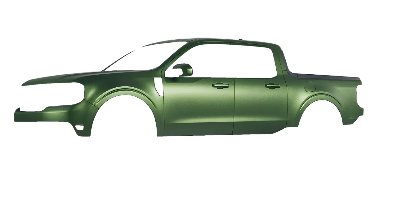 Ford Maverick 2025 wrapped in Apple Green (Avery Dennison SW900-745-M), front three-quarter view