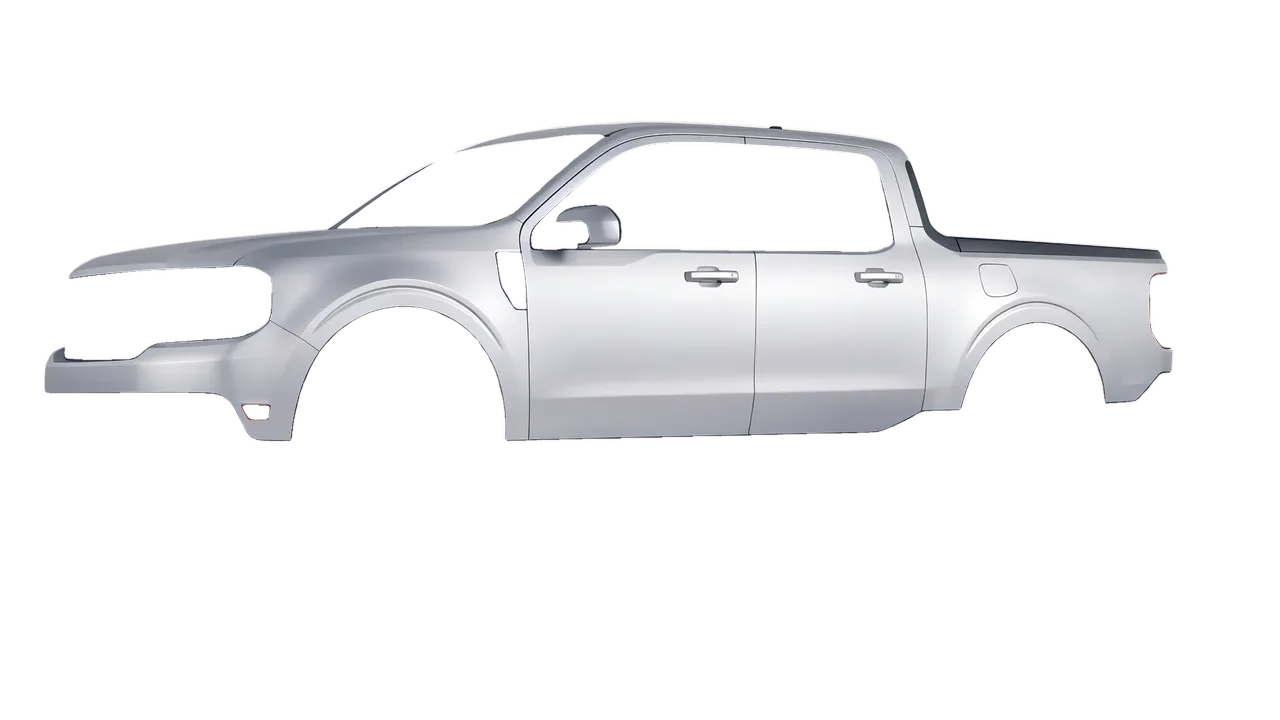 Ford Maverick 2025 wrapped in Matte Silver (3M M21), front three-quarter view