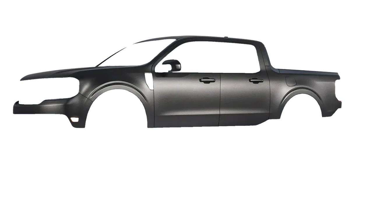 Ford Maverick 2025 wrapped in Black Rock Grey (Avery Dennison SW900-823-M), front three-quarter view