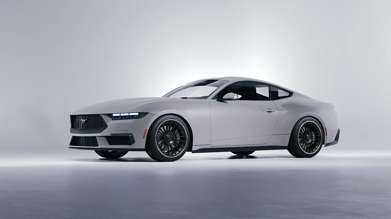 Ford Mustang 2024 on RDB LA Twenty Two forged wheels, front three-quarter view