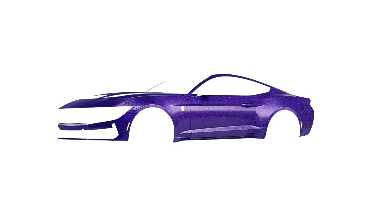 Ford Mustang Dark Horse 2024 wrapped in Purple (Avery Dennison SW900-587-D), front three-quarter view