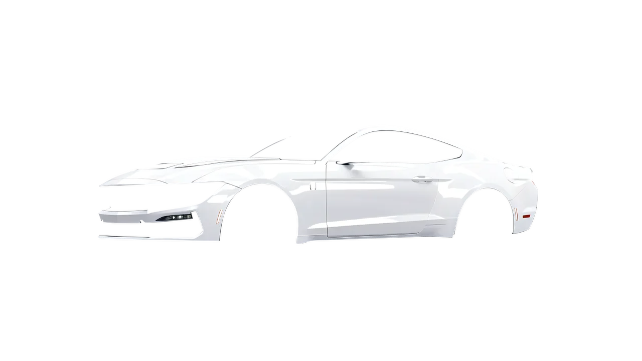 Ford Mustang Dark Horse 2024 wrapped in Gloss White (3M G10), front three-quarter view