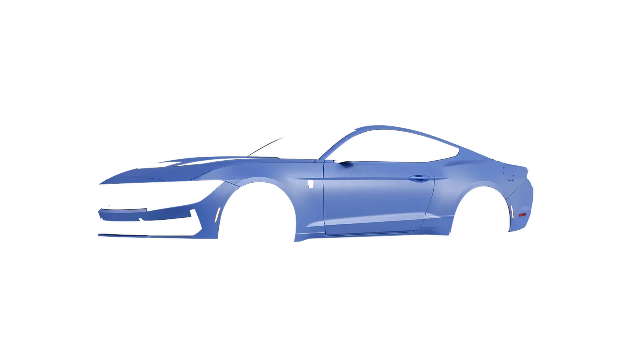 Ford Mustang Dark Horse 2024 wrapped in Dreamline Blue (Avery Dennison SW900-616-O), front three-quarter view