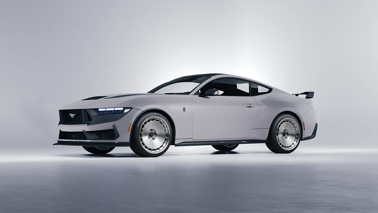 Ford Mustang Dark Horse 2024 on HRE Performance Wheels 935 forged wheels, front three-quarter view