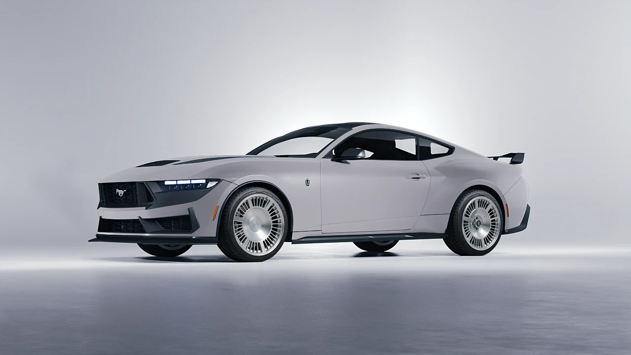 Ford Mustang Dark Horse 2024 on RDB LA Masterpiece forged wheels, front three-quarter view