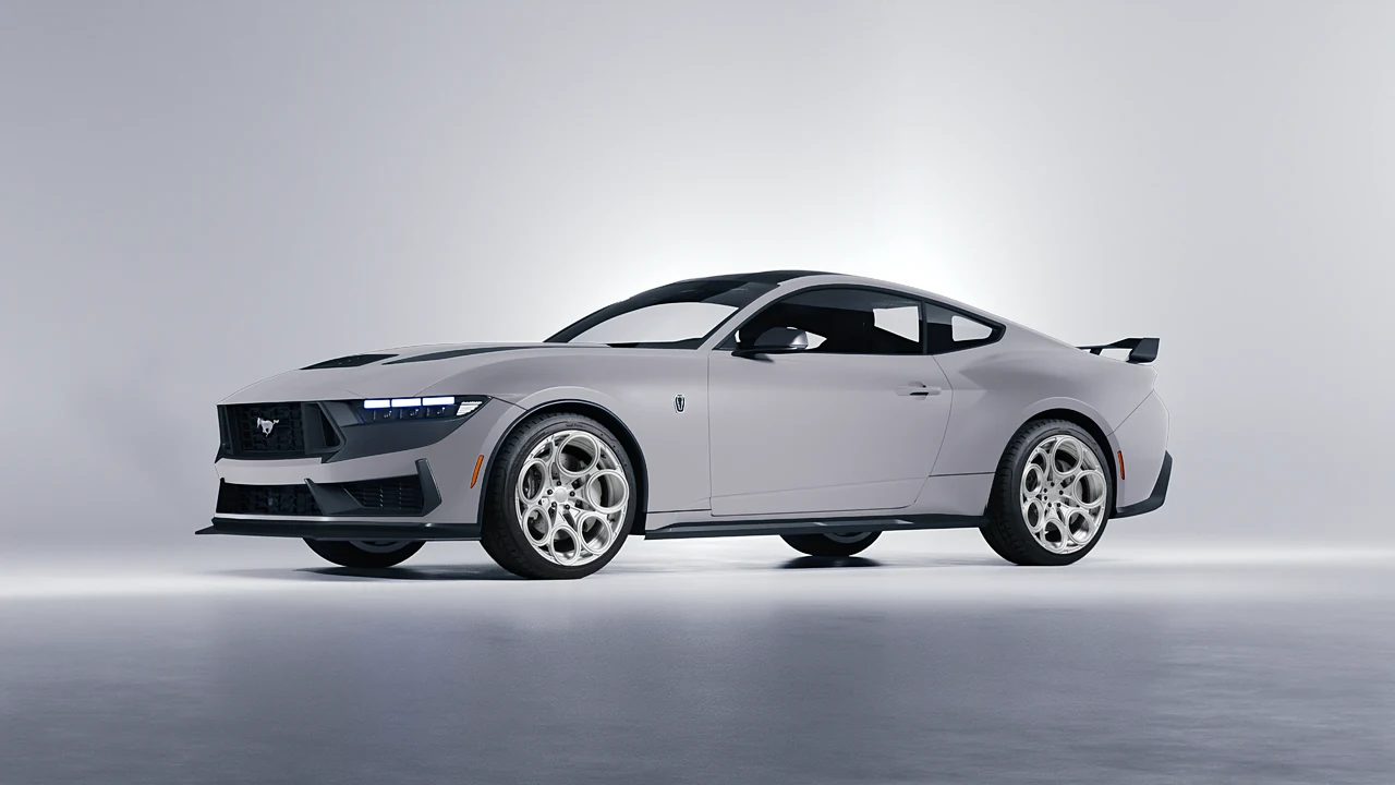 Ford Mustang Dark Horse 2024 on RDB LA Revolver forged wheels, front three-quarter view