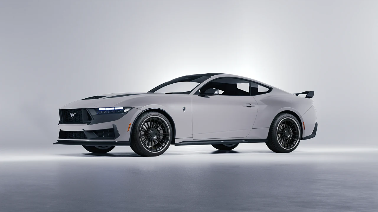 Ford Mustang Dark Horse 2024 on RDB LA Twenty Two forged wheels, front three-quarter view