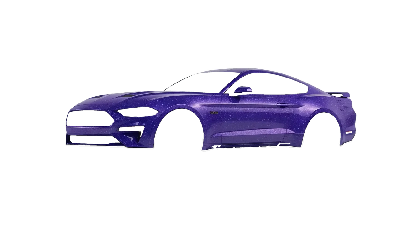 Ford Mustang GT 2018 wrapped in Purple (Avery Dennison SW900-587-D), front three-quarter view