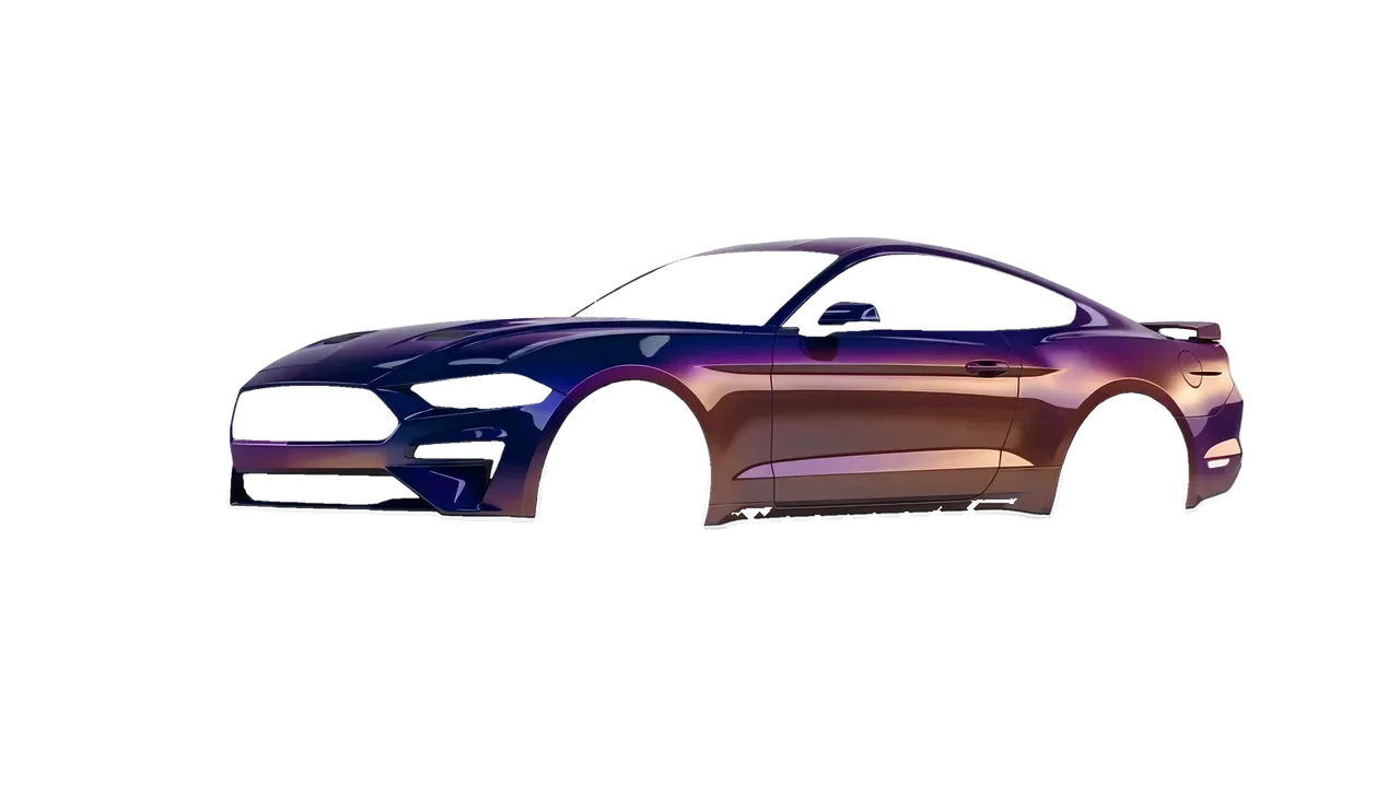 Ford Mustang GT 2018 wrapped in Gloss Flip Deep Space (3M GP278), front three-quarter view