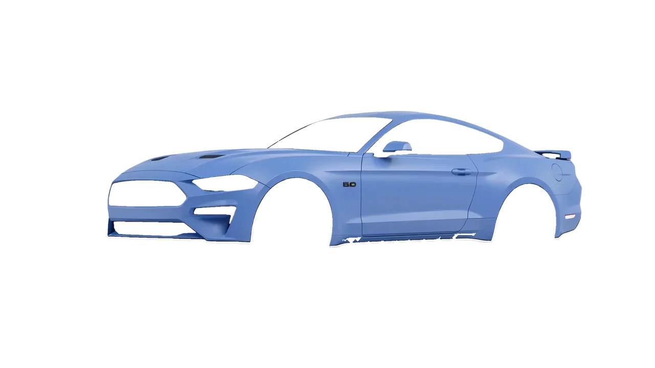 Ford Mustang GT 2018 wrapped in Dreamline Blue (Avery Dennison SW900-616-O), front three-quarter view