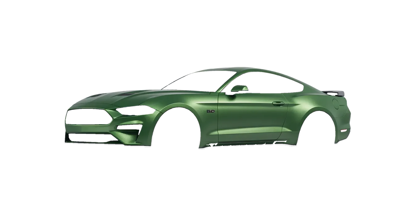 Ford Mustang GT 2018 wrapped in Apple Green (Avery Dennison SW900-745-M), front three-quarter view