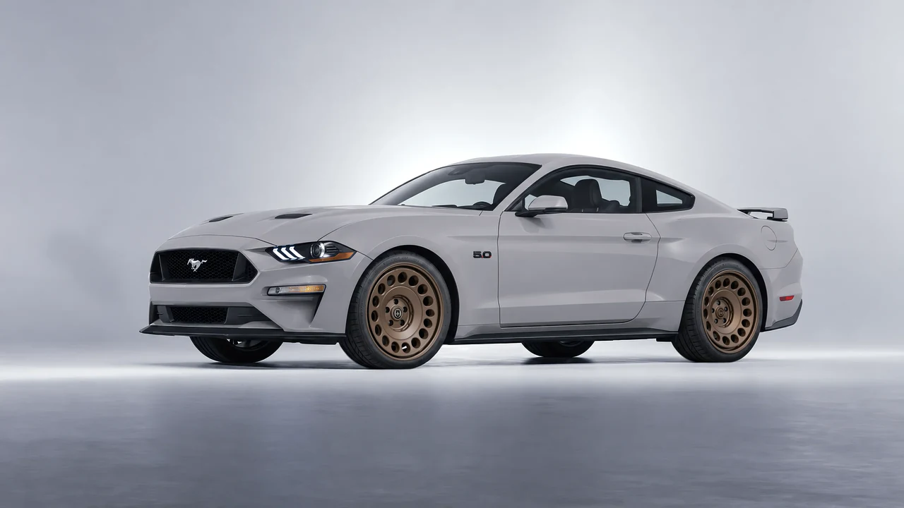 Ford Mustang GT 2018 on HRE Performance Wheels 037-GTM forged wheels, front three-quarter view