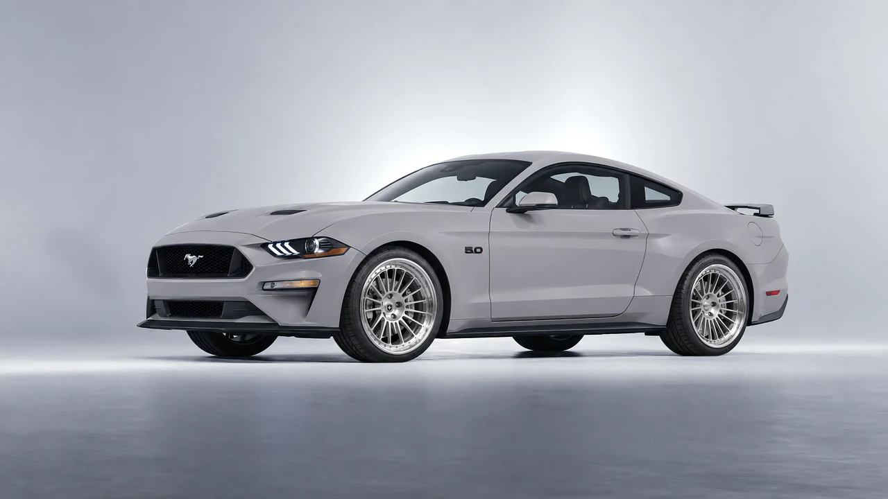 Ford Mustang GT 2018 on HRE Performance Wheels 309 forged wheels, front three-quarter view