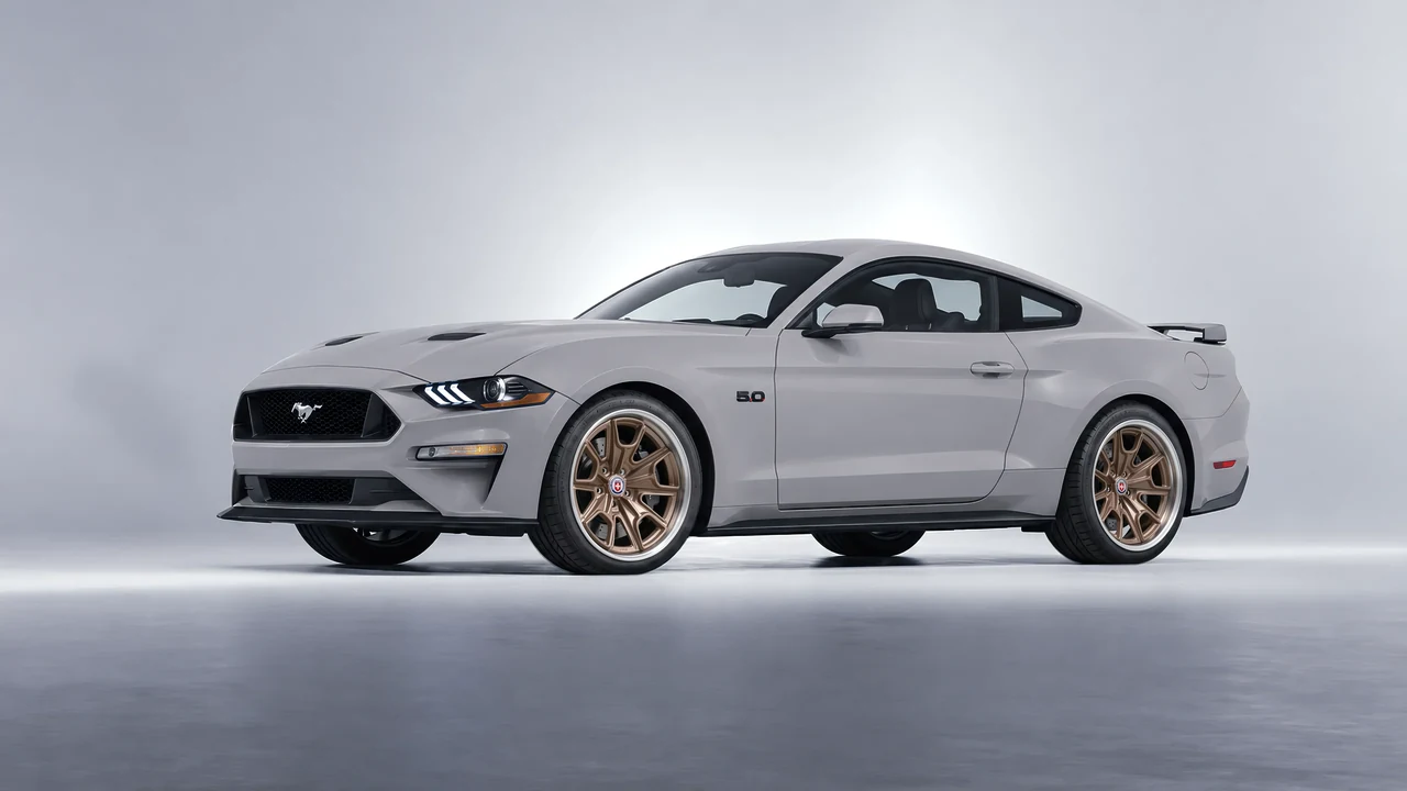 Ford Mustang GT 2018 on HRE Performance Wheels 427 forged wheels, front three-quarter view
