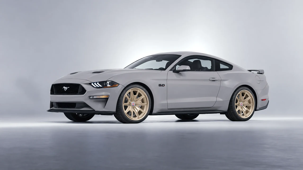 Ford Mustang GT 2018 on HRE Performance Wheels 427M forged wheels, front three-quarter view