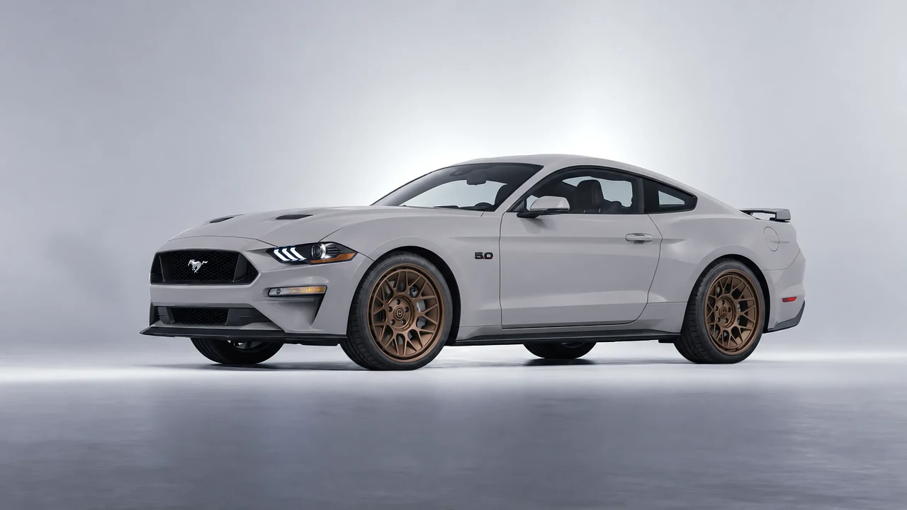 Ford Mustang GT 2018 on HRE Performance Wheels 500-GTM forged wheels, front three-quarter view