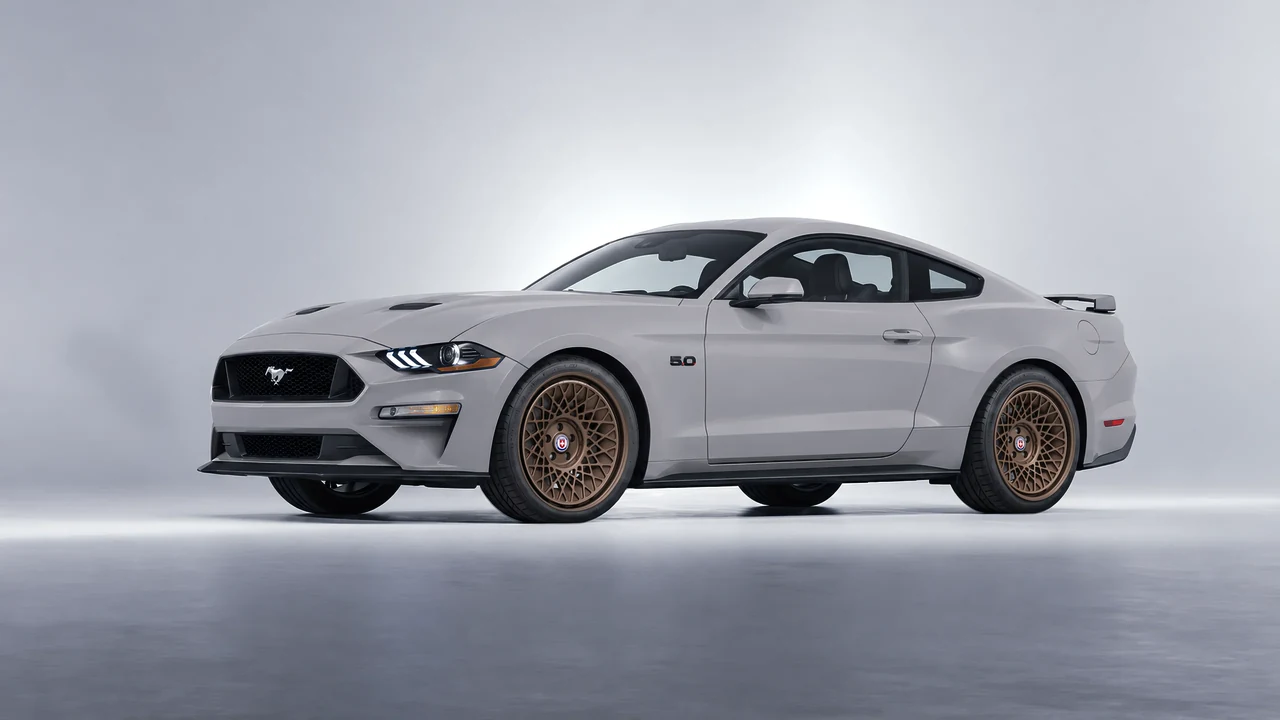 Ford Mustang GT 2018 on HRE Performance Wheels 501-GTM forged wheels, front three-quarter view