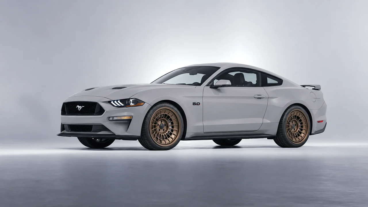 Ford Mustang GT 2018 on HRE Performance Wheels 515-GTM forged wheels, front three-quarter view