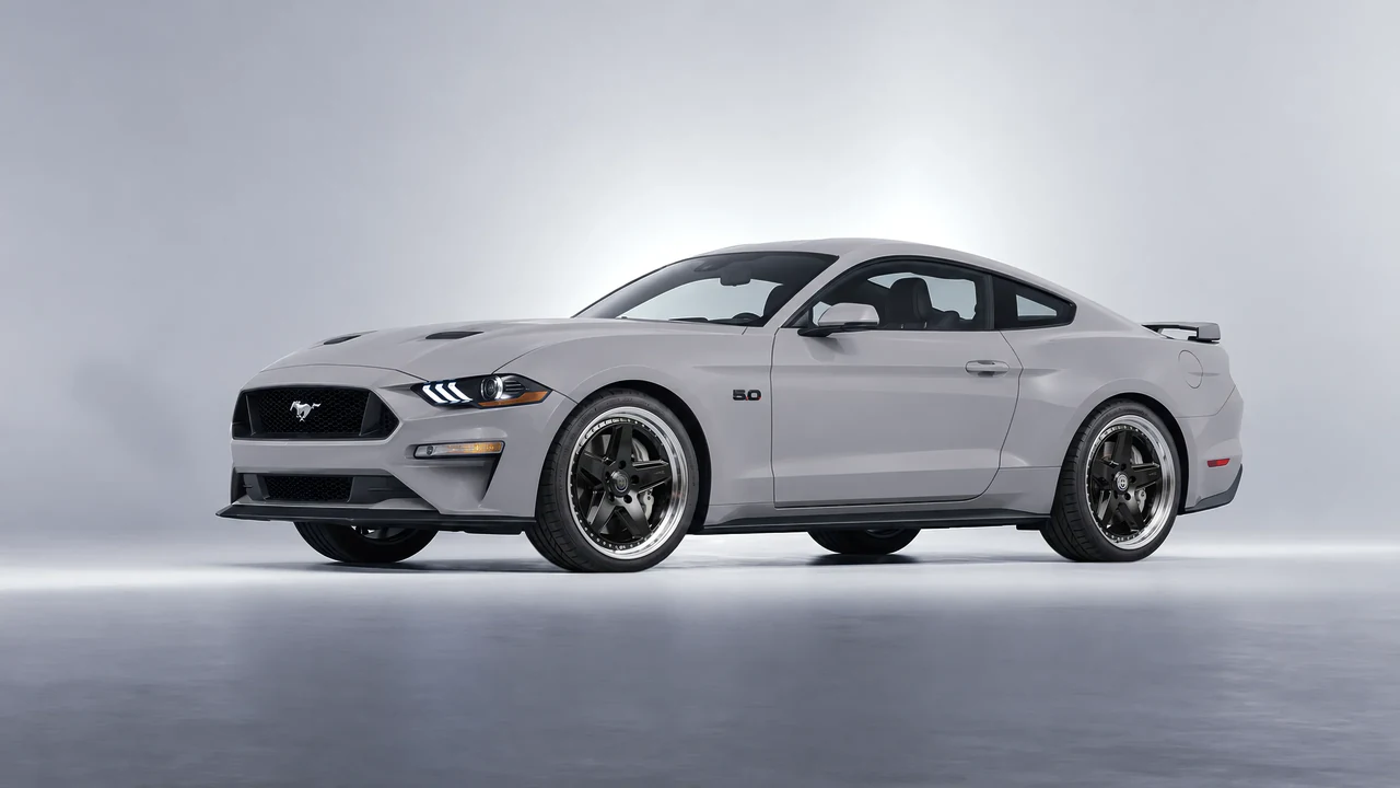 Ford Mustang GT 2018 on HRE Performance Wheels 517 forged wheels, front three-quarter view
