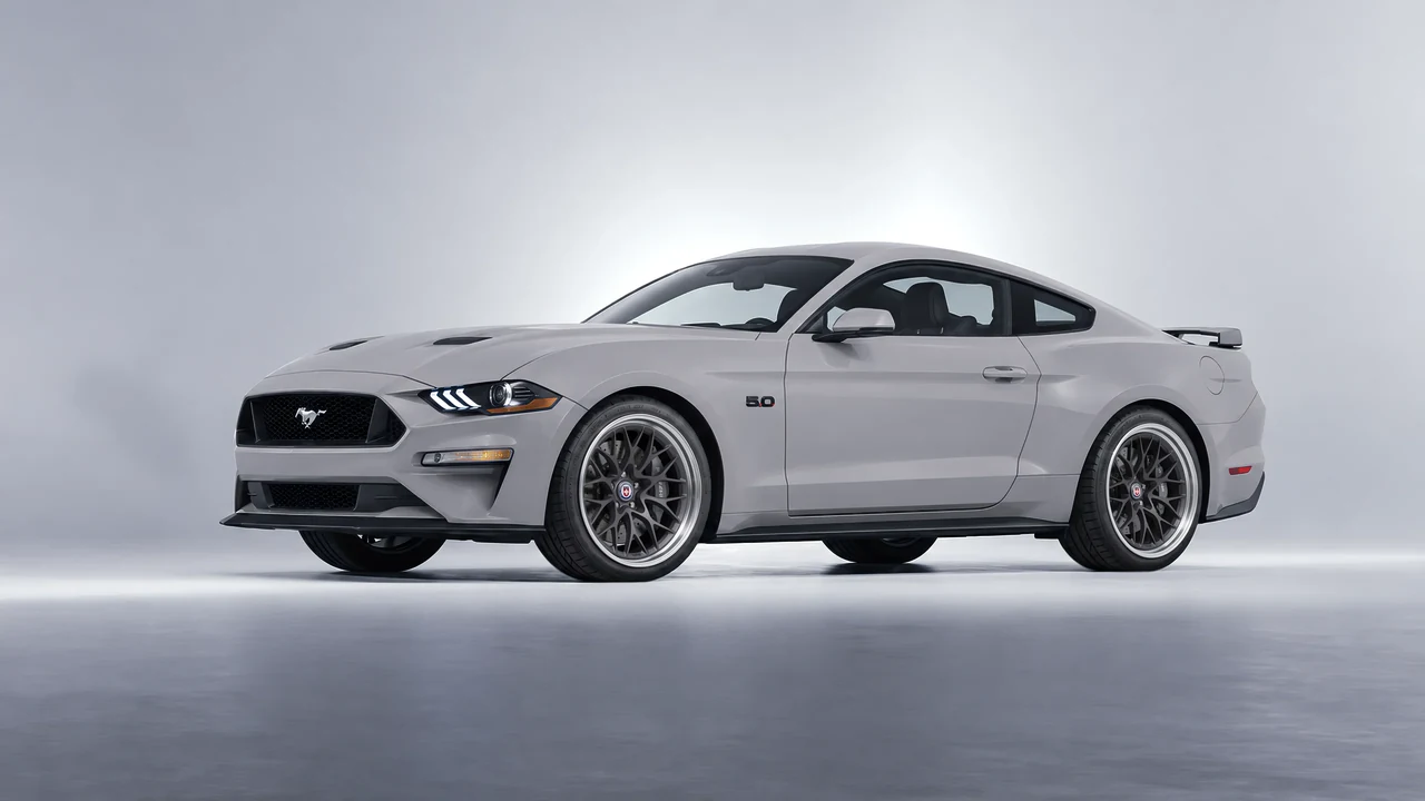 Ford Mustang GT 2018 on HRE Performance Wheels 520 forged wheels, front three-quarter view