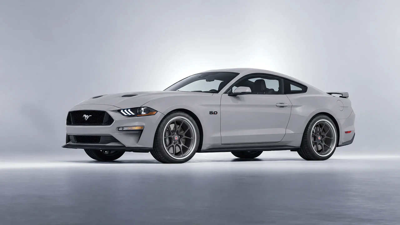 Ford Mustang GT 2018 on HRE Performance Wheels 521 forged wheels, front three-quarter view
