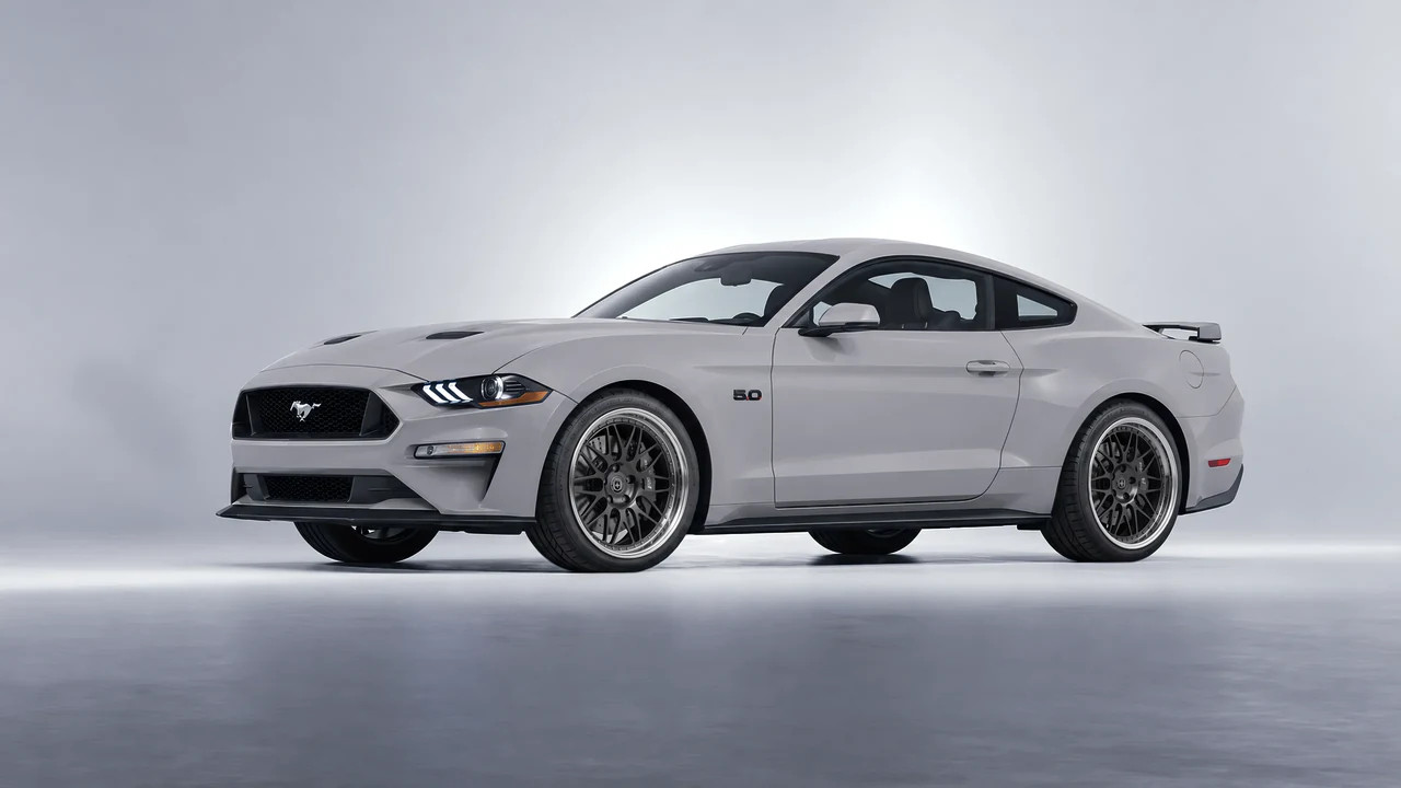Ford Mustang GT 2018 on HRE Performance Wheels 540 forged wheels, front three-quarter view