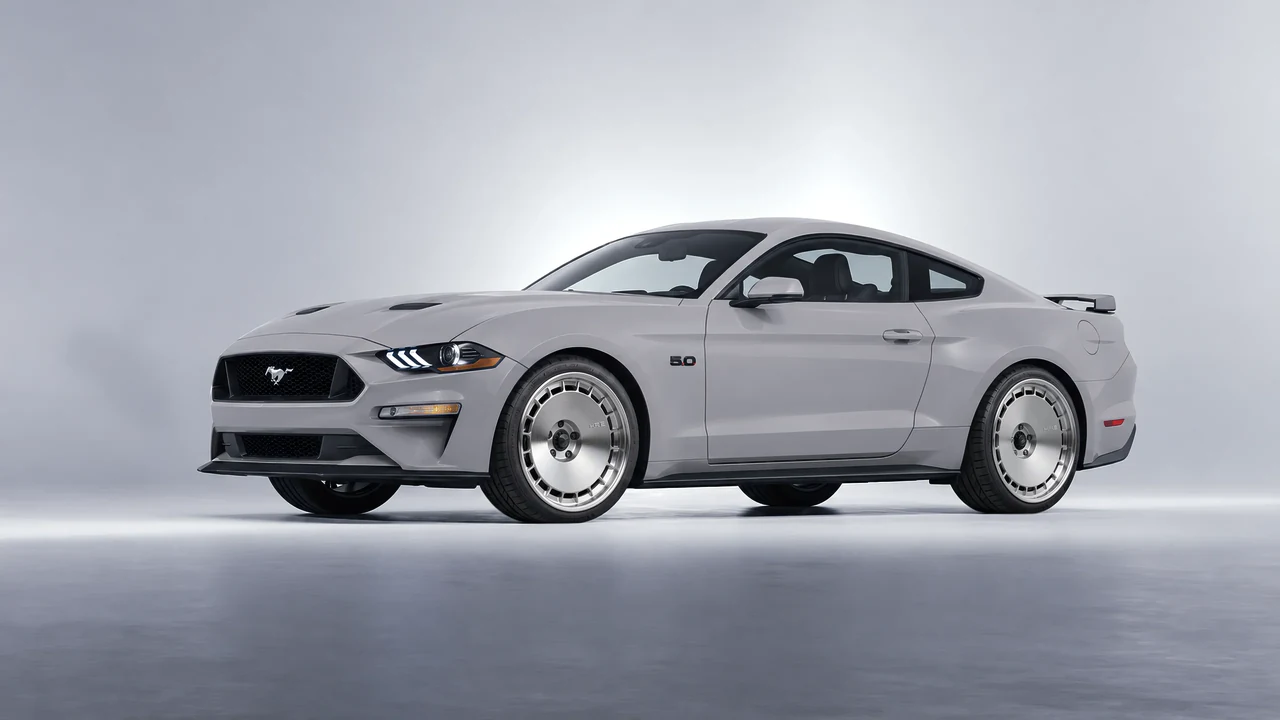 Ford Mustang GT 2018 on HRE Performance Wheels 935 forged wheels, front three-quarter view