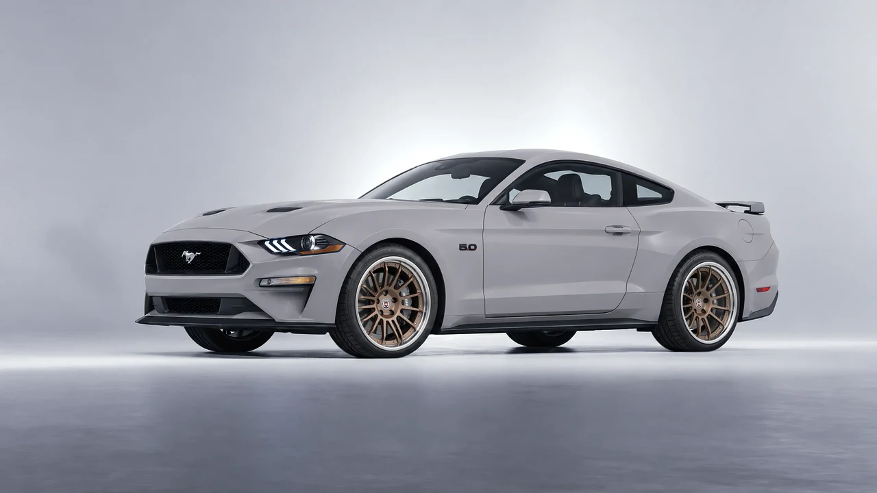Ford Mustang GT 2018 on HRE Performance Wheels C109 forged wheels, front three-quarter view