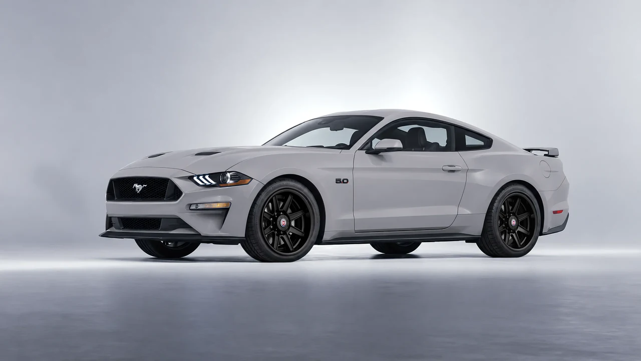 Ford Mustang GT 2018 on HRE Performance Wheels HD188H forged wheels, front three-quarter view