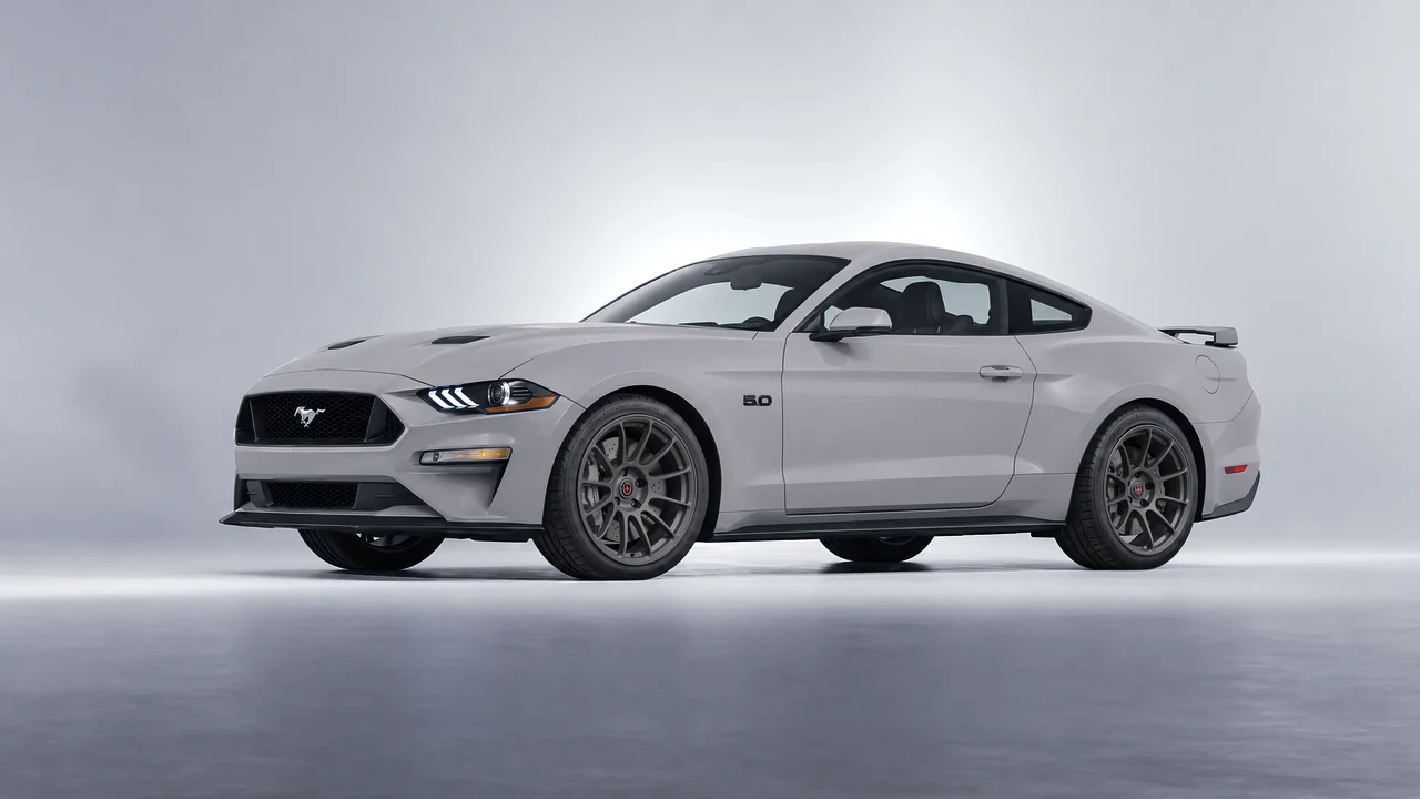 Ford Mustang GT 2018 on HRE Performance Wheels RC103 forged wheels, front three-quarter view