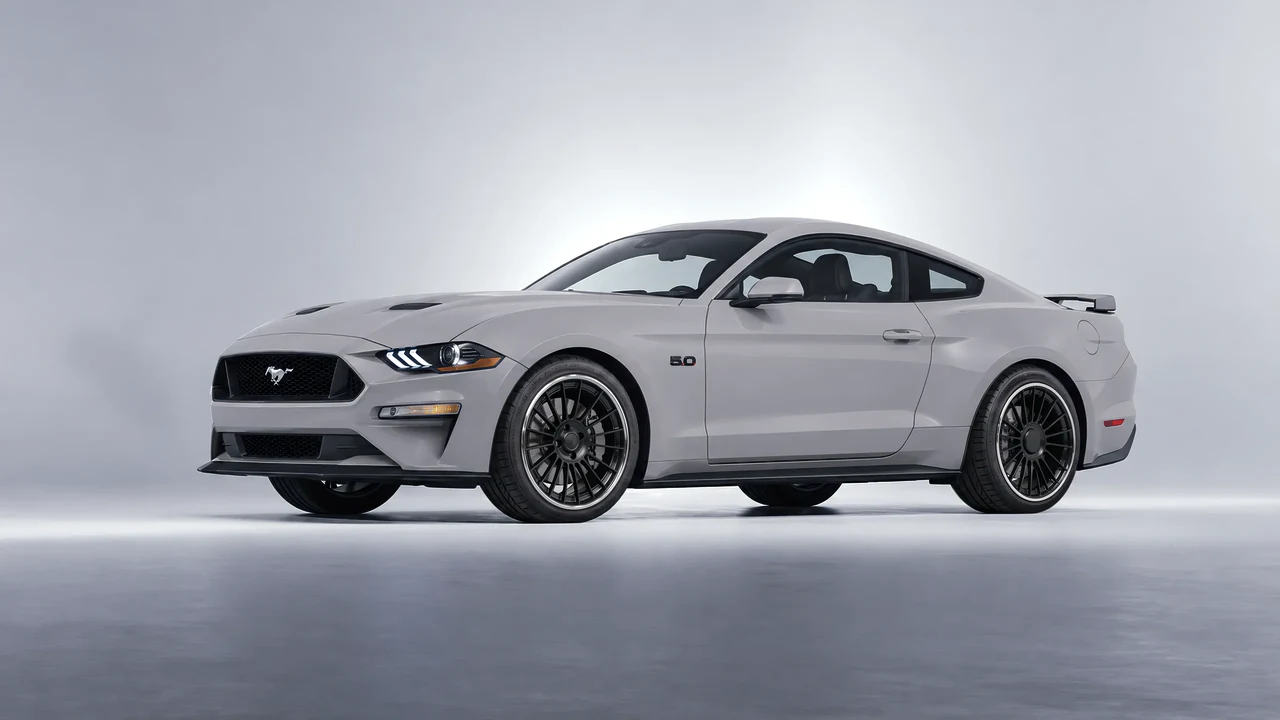 Ford Mustang GT 2018 on RDB LA Twenty Two forged wheels, front three-quarter view