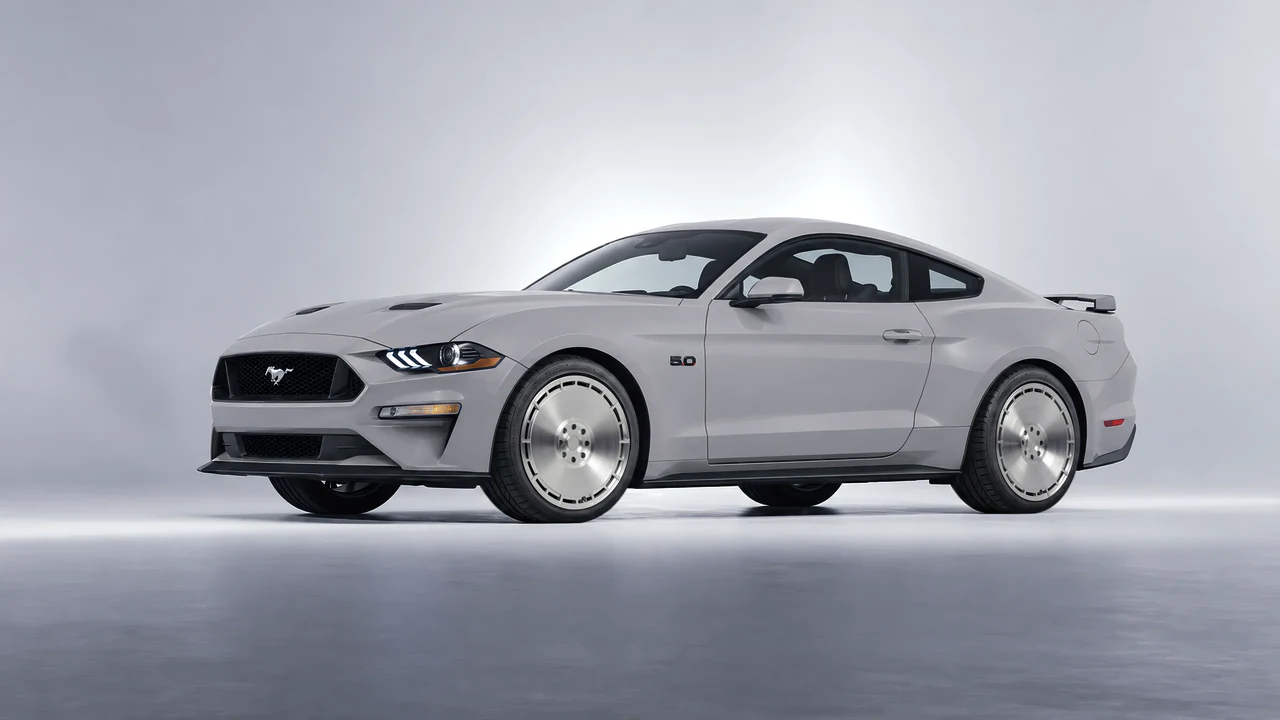 Ford Mustang GT 2018 on RDB LA Zero forged wheels, front three-quarter view