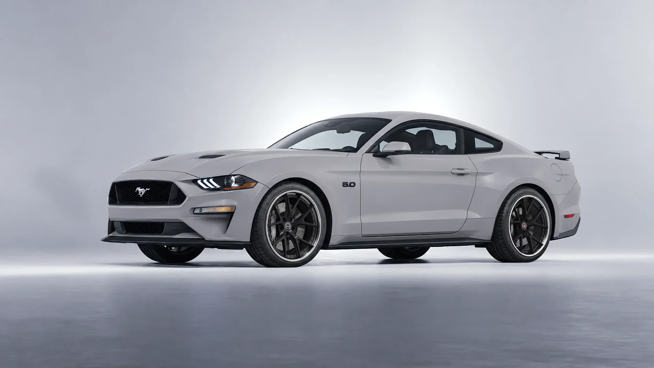 Ford Mustang GT 2018 on HRE Performance Wheels S101 forged wheels, front three-quarter view