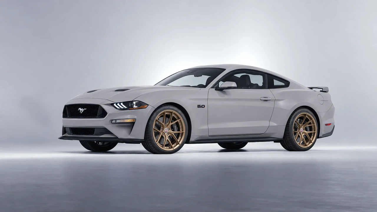 Ford Mustang GT 2018 on HRE Performance Wheels S101SC forged wheels, front three-quarter view