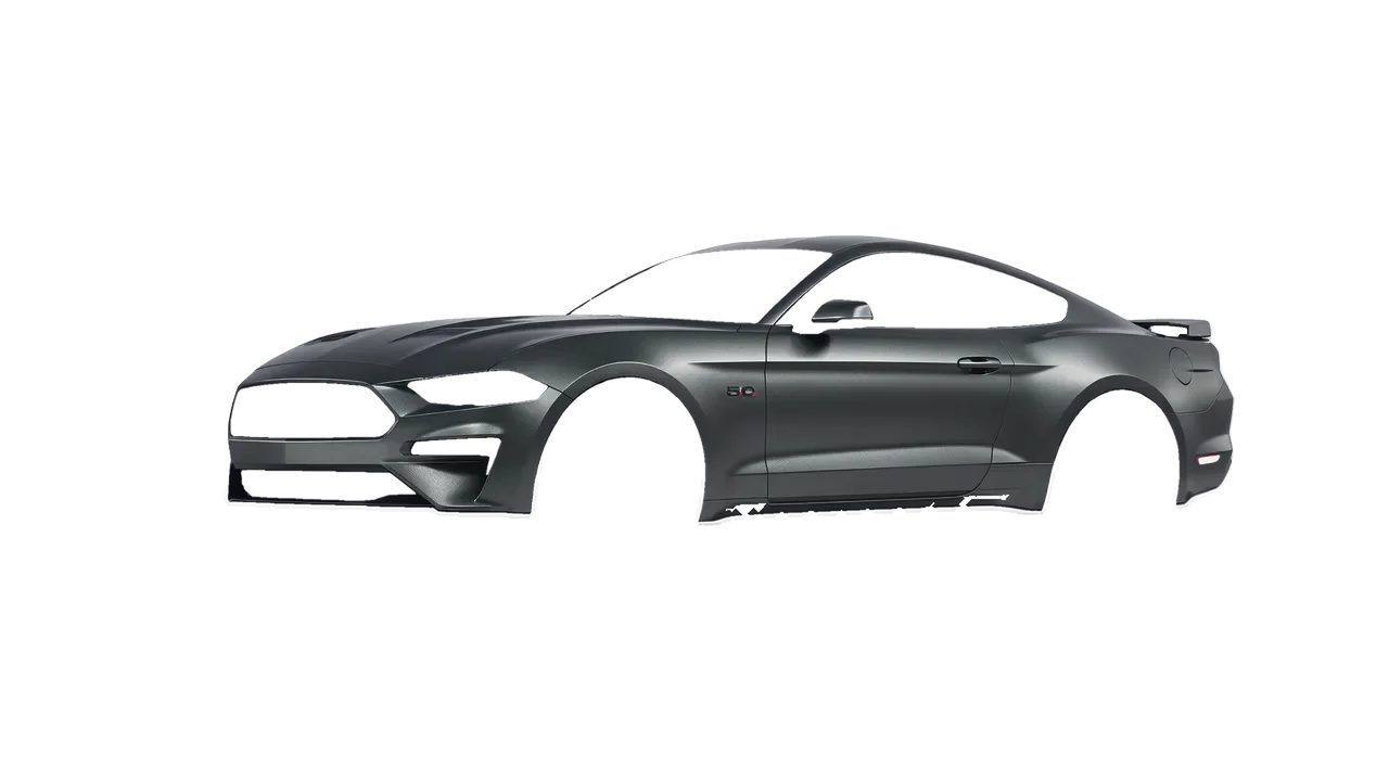 Ford Mustang GT 2018 wrapped in Black Rock Grey (Avery Dennison SW900-823-M), front three-quarter view