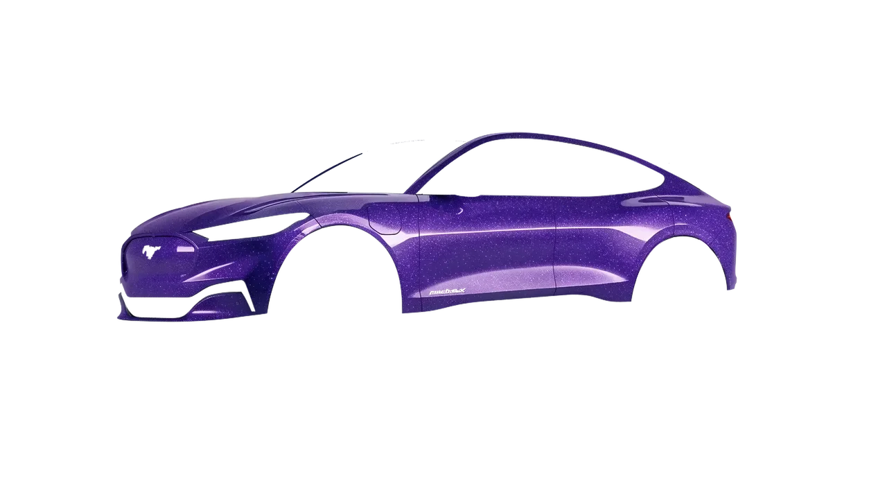 Ford Mustang Mach-E 2021 wrapped in Purple (Avery Dennison SW900-587-D), front three-quarter view