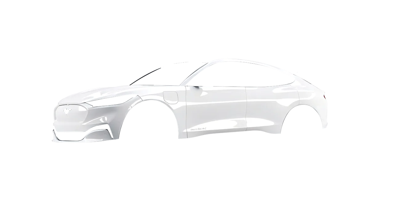 Ford Mustang Mach-E 2021 wrapped in Gloss White (3M G10), front three-quarter view