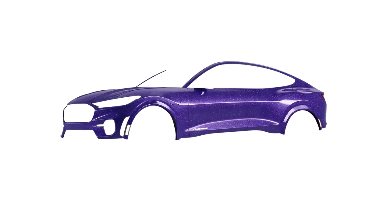 Ford Mustang MACH-E GT 2024 wrapped in Purple (Avery Dennison SW900-587-D), front three-quarter view