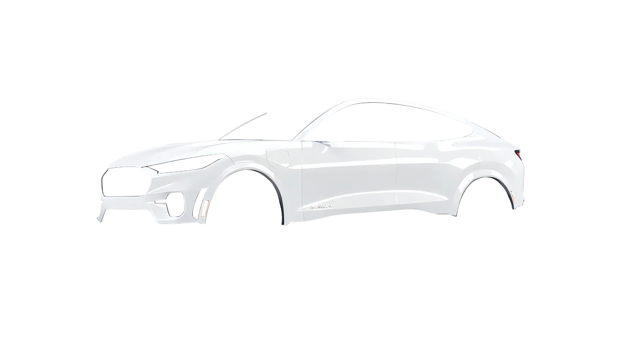 Ford Mustang MACH-E GT 2024 wrapped in Gloss White (3M G10), front three-quarter view