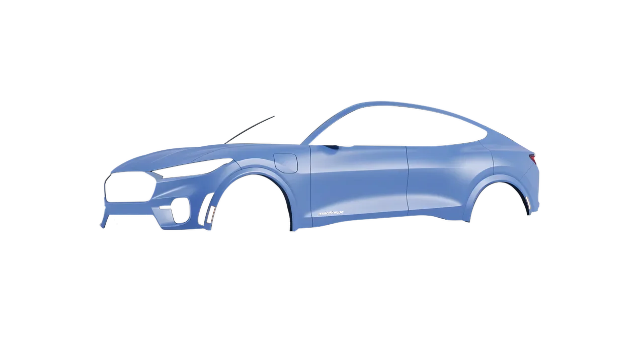 Ford Mustang MACH-E GT 2024 wrapped in Dreamline Blue (Avery Dennison SW900-616-O), front three-quarter view