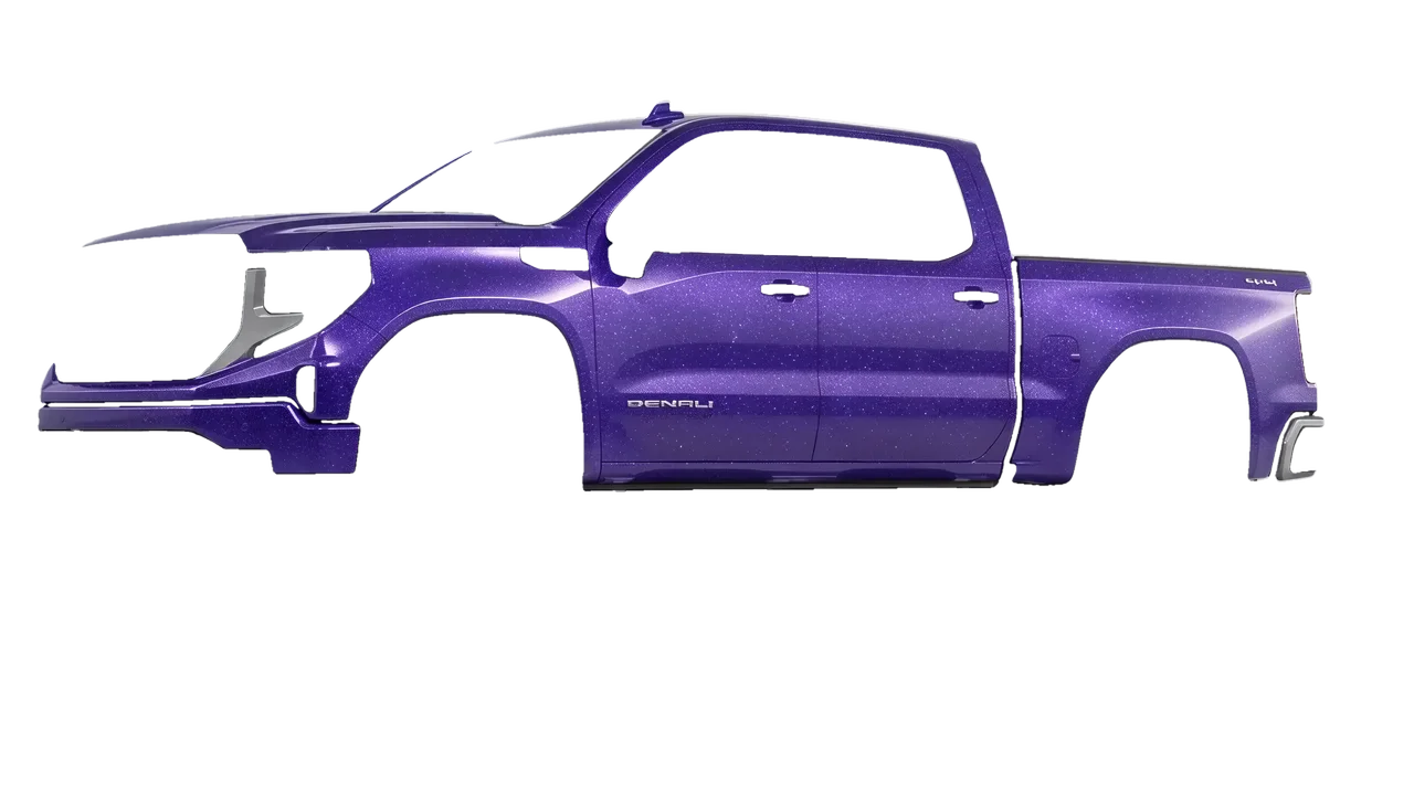 GMC Sierra 1500 Denali 2024 wrapped in Purple (Avery Dennison SW900-587-D), front three-quarter view