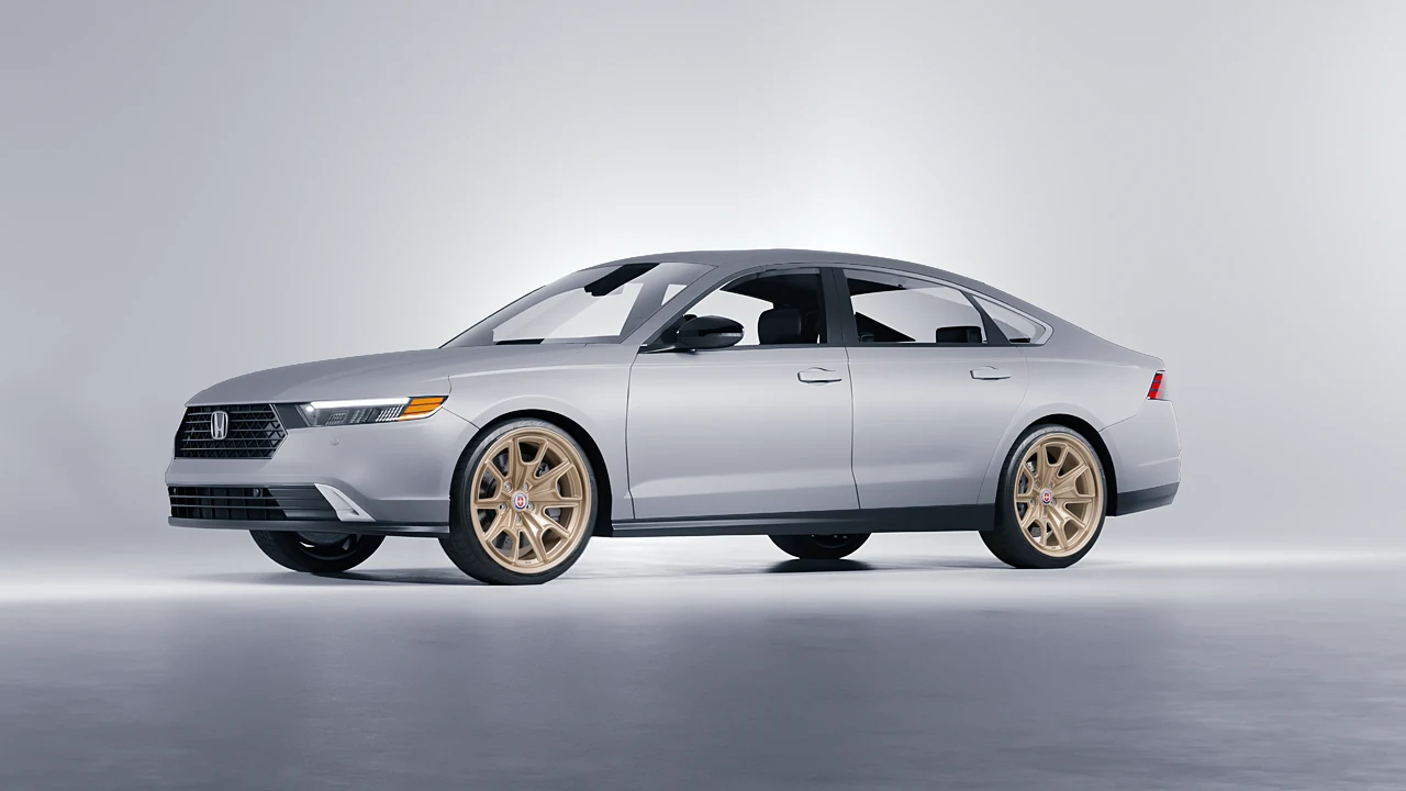 Honda Accord 2024 on HRE Performance Wheels 427M forged wheels, front three-quarter view