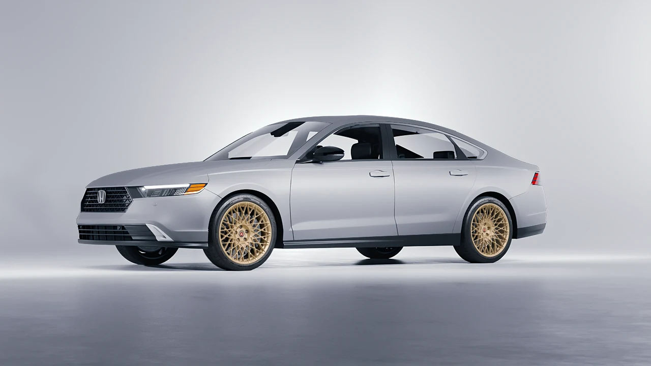 Honda Accord 2024 on HRE Performance Wheels 501M forged wheels, front three-quarter view