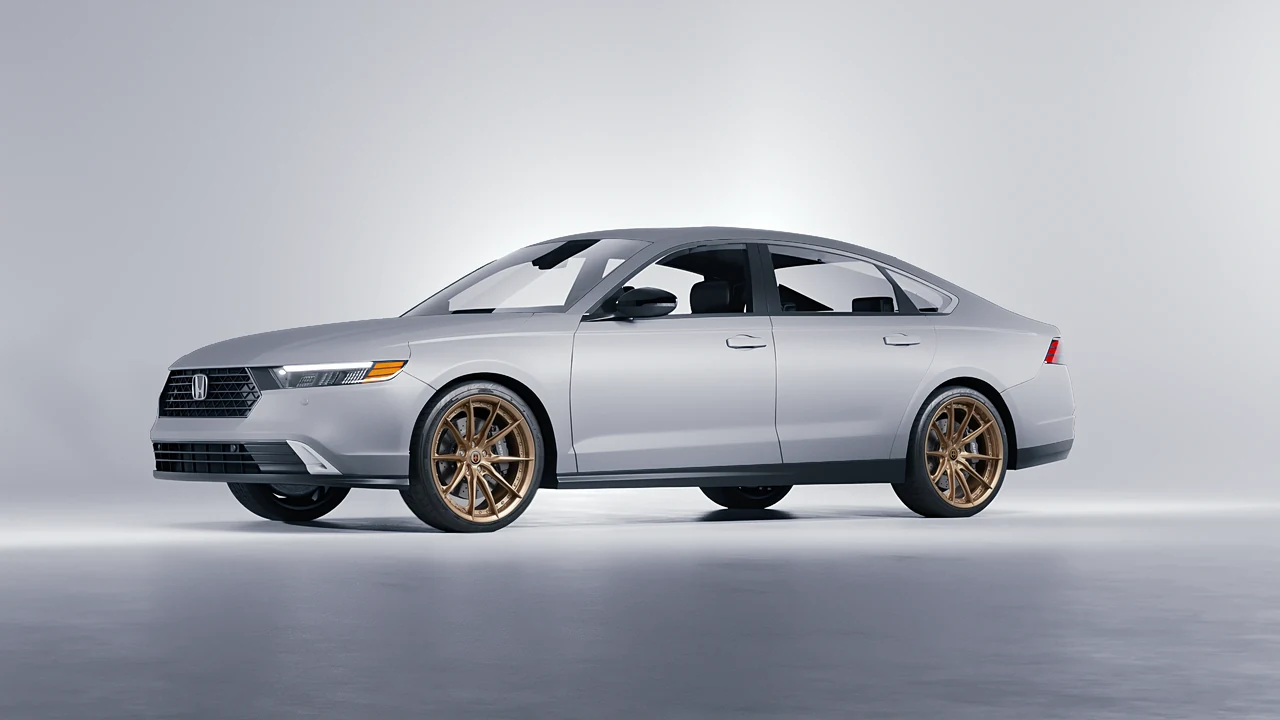 Honda Accord 2024 on HRE Performance Wheels S104SC forged wheels, front three-quarter view