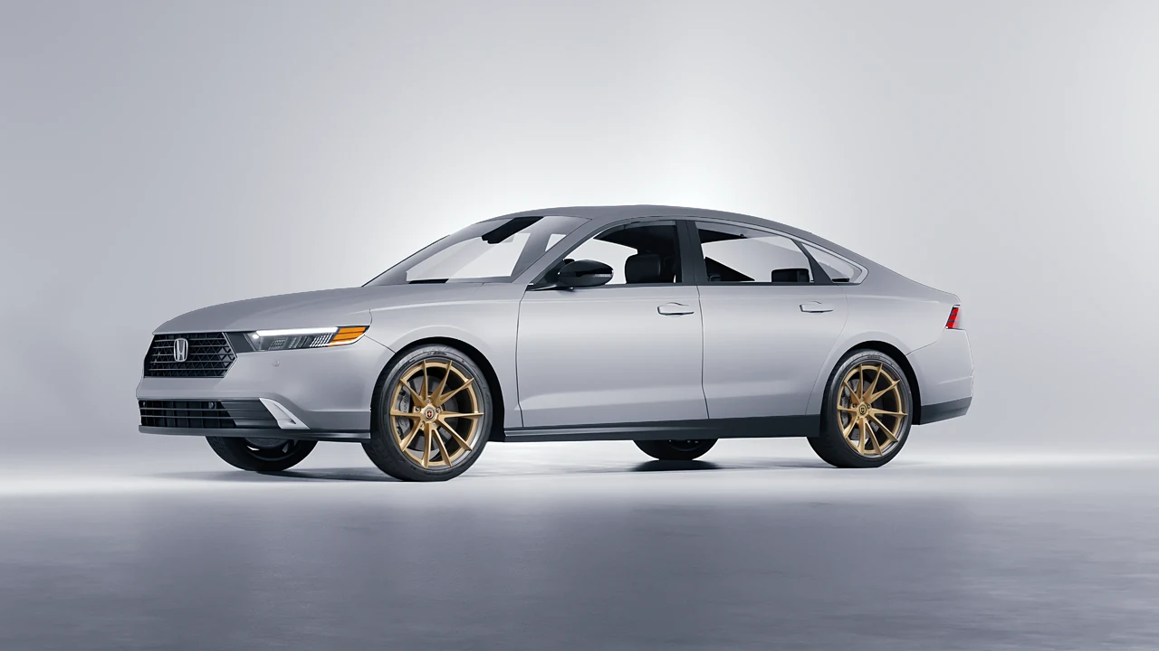 Honda Accord 2024 on HRE Performance Wheels S204H forged wheels, front three-quarter view