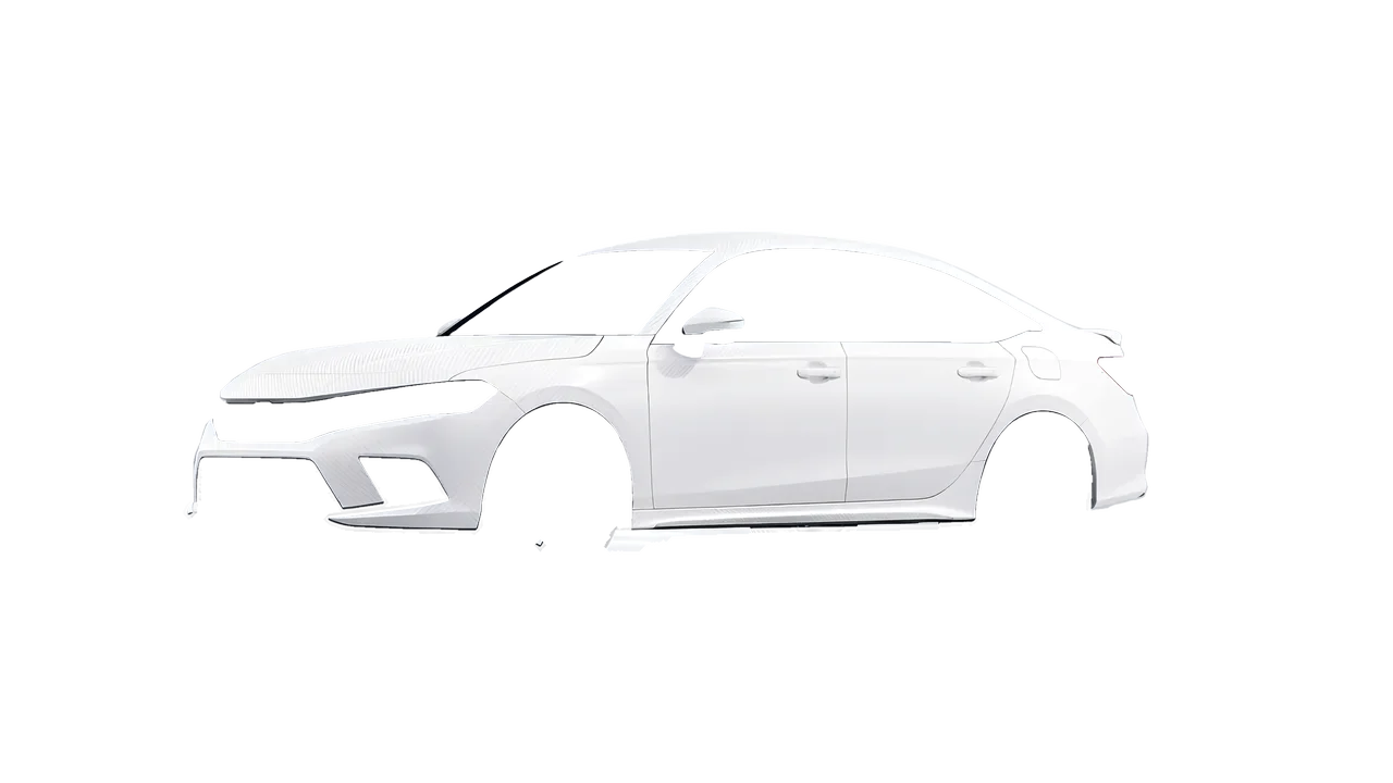 Honda Civic Si 2022 wrapped in Carbon Fiber White (Avery Dennison SW900-115-X), front three-quarter view
