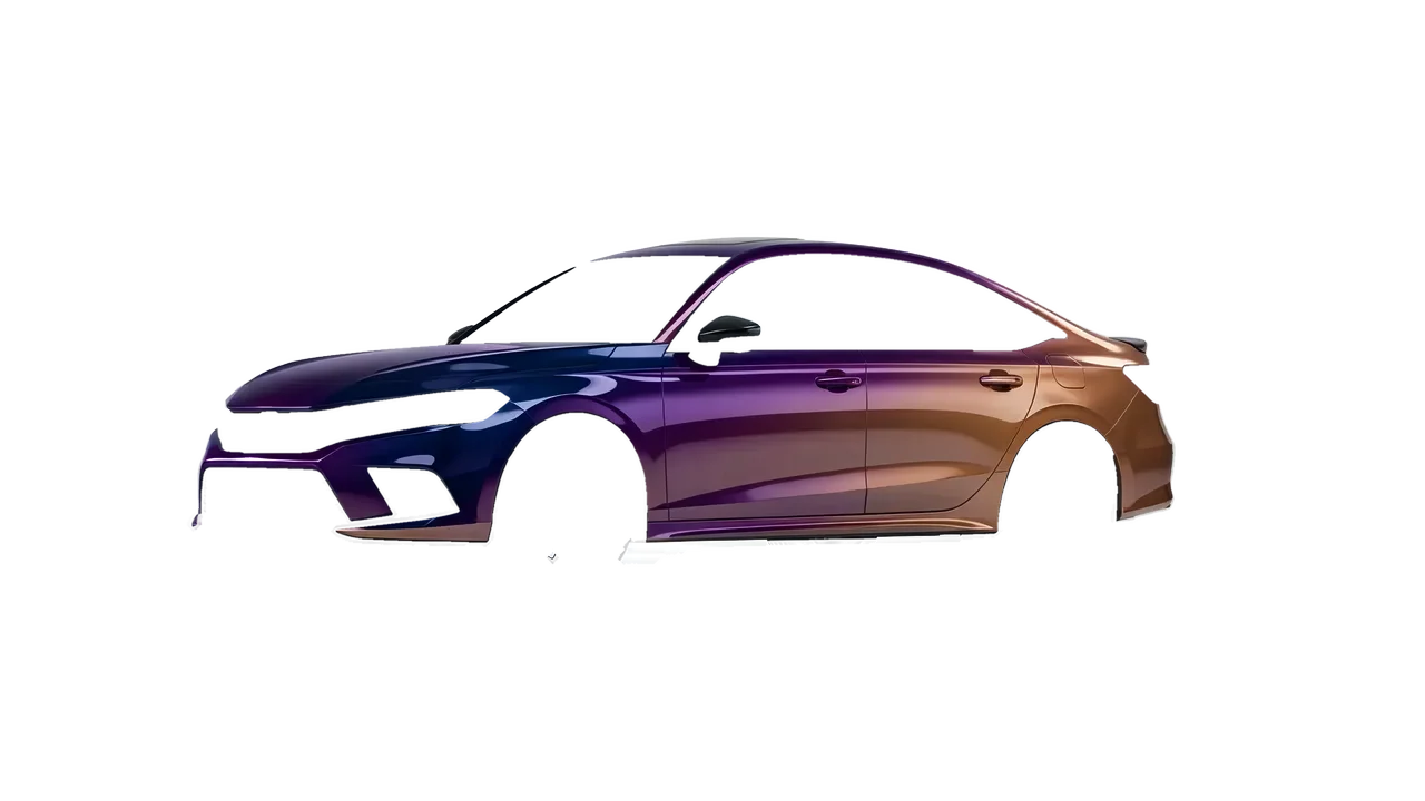Honda Civic Si 2022 wrapped in Gloss Flip Deep Space (3M GP278), front three-quarter view